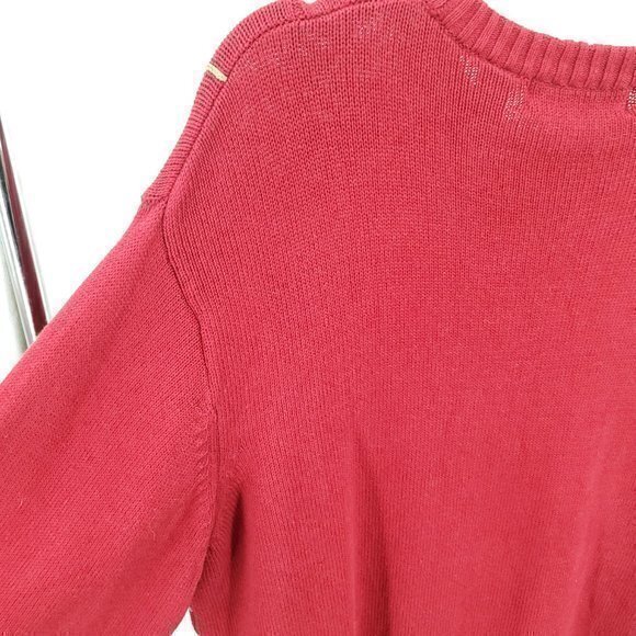 Men's Oscar de la Renta XL Ribbed Red Crew Neck Sweater 100% Cotton - Picture 12 of 16